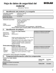 Hoja de datos de seguridad del material