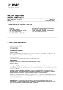Hoja de Seguridad BREAK THRU 100 SL