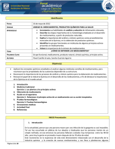 Identificación 16 de mayo de 2012 UNIDAD III. MEDICAMENTOS