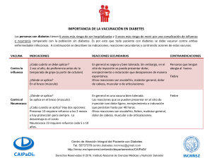 IMPORTANCIA DE LA VACUNACIÓN EN DIABETES