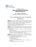 Ordenanza sobre DECLARATORIA DE INTERES DEPARTAMENTAL