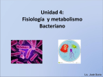 Unidad 4: Fisiología y metabolismo Bacteriano