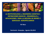 LA BIOTECNOLOGIA e INGENIERIA GENETICA : DEFINICIONES
