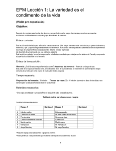 EPM Lección 1: La variedad es el condimento de la vida