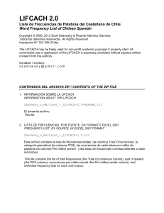 Información sobre la LIFCACH · Information on the