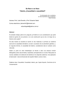 Se Nace o se Hace Talento ¿Causalidad o