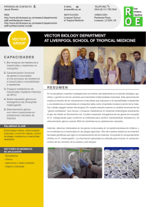vector biology department at liverpool school of tropical medicine