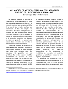 APLICACIÓN DE METODOLOGÍAS MOLECULARES EN EL