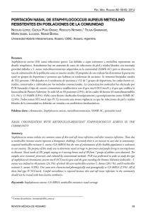 PORTACIÓN NASAL DE STAPHYLOCOCCUS AUREUS