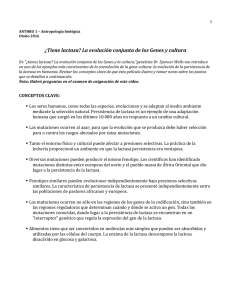 ¿Tiene lactasa? La evolución conjunta de los Genes y cultura