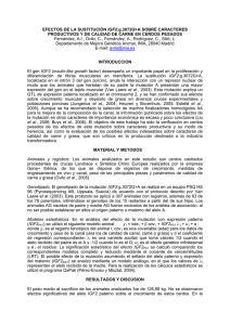 Efectos de la sustitución IGF2:G.3072G>A sobre caracteres