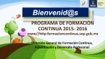 PROGRAMA DE FORMACIÓN CONTINUA 2015