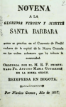 Novena a la gloriosa virgen y mártir Santa Bárbara