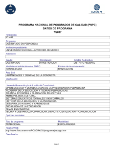 PROGRAMA NACIONAL DE POSGRADOS DE CALIDAD (PNPC