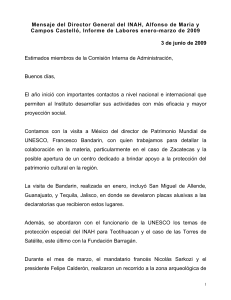 Mensaje del Director General del INAH, Alfonso de Maria y Campos