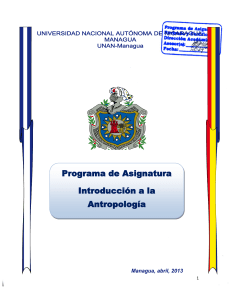 Programa de Asignatura Introducción a la Antropología