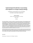 Epistemological foundations of psychology with emphasis on