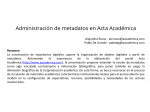 Administración de metadatos en Acta Académica
