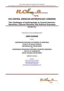 VIII CENTRAL AMERICAN ANTHROPOLOGY CONGRESS The