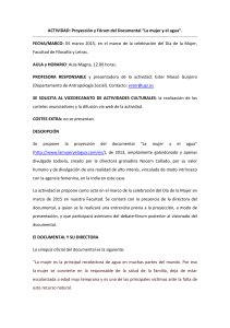 ACTIVIDAD: Proyecci&oacute;n y F&oacute;rum del Documental &ldquo;La mujer y el
