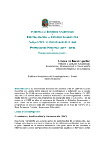 Maestría y Especialización en Estudios Amazónicos