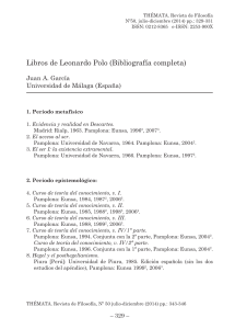 Libros de Leonardo Polo (Bibliografía completa)