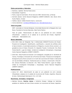 Curriculum Vitae – Romina Paola Llanos Datos