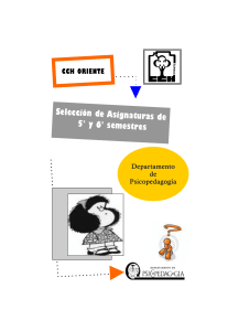 Selección de Asignaturas de 5° y 6° semestres - CCH Oriente