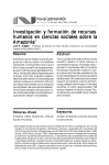 Investigación y for Investigación y formación de recursos mación de