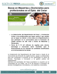 Becas en Maestrías y Doctorados para profesionales en el Dpto. del