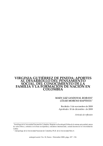 VIRGINIA GUTIéRREZ DE PINEDA: APORTES AL