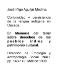 Continuidad y persistencia de la lengua indígena en Oaxaca. 1998