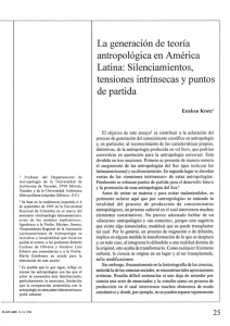 La generación de teoría antropológica en América Latina