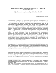 ACONTECIMIENTOS DE HABLA, ARTES VERBALES Y PO&Eacute;TICAS