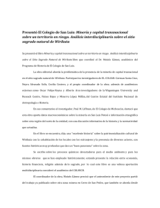 Presentó El Colegio de San Luis: Minería y capital transnacional