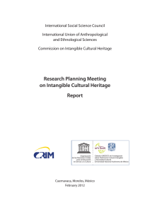 Research Planning Meeting on Intangible Cultural Heritage Report