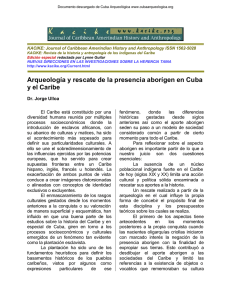 Arqueología y rescate de la presencia aborígen en Cuba y el Caribe