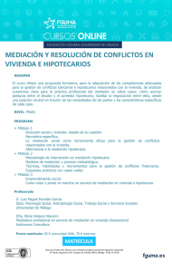 Mediación y Resolución de Conflictos en Vivienda e Hipotecarios