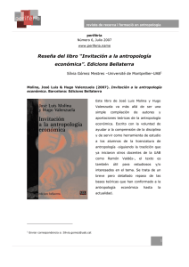 Reseña del libro “Invitación a la antropología económica”. Edicions