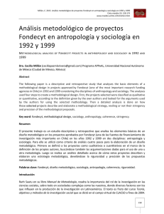 Análisis metodológico de proyectos Fondecyt en antropología y