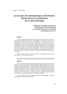 La escuela de antropología colombiana. Notas sobre la enseñanza