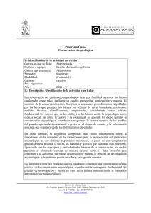 Conservación Arqueológica - Facultad de Ciencias Sociales