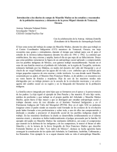 1 Introducción a los diarios de campo de Maurilio Muñoz en los