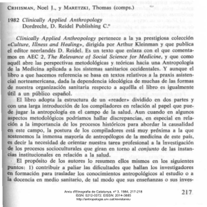 Dordrecht, D. Reidel Publishing C.0 C/inically App/ied Anthropology