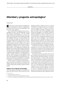 Alteridad y pregunta antropológica1