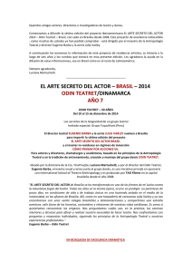EL ARTE SECRETO DEL ACTOR – BRASIL – 2014 ODIN TEATRET