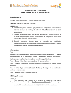 Seminario "Teor&iacute;a antropol&oacute;gica y relaci&oacute;n cultura