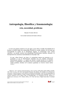 Antropología filosófica y fenomenología