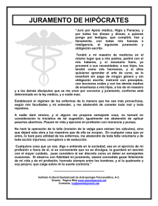 juramento de hipócrates - Gnosis - Instituto Cultural Quetzalcóatl