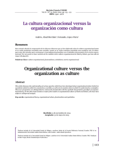 La cultura organizacional versus la organización